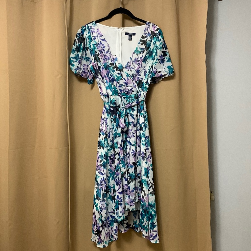 Floral pattern chaps dress
